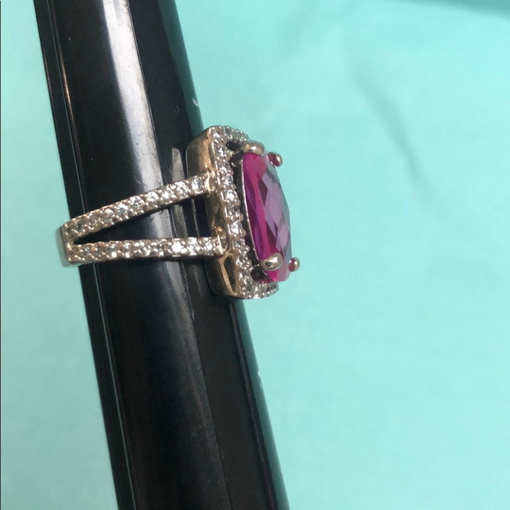 Pink 925 Statement Cocktail Ring - image 4